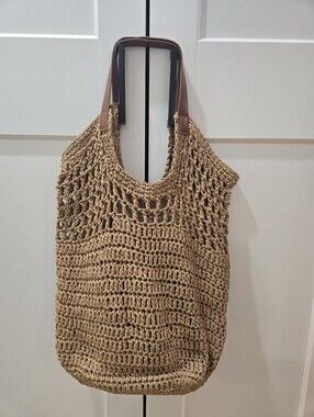 Banana Republic Woven Straw Crochet Tote